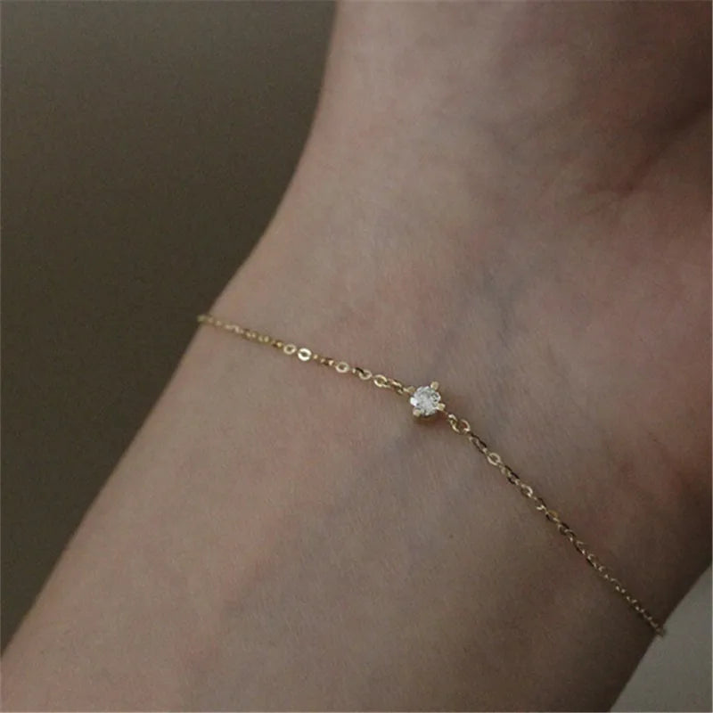 925 Sterling Silber Exquisite Kristall 14k Vergoldung Armband Frauen Klassische Temperament Party Schmuck Freundin Geschenk