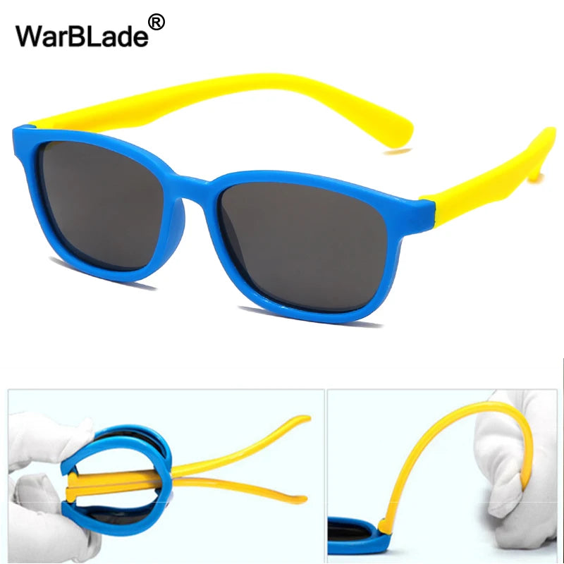 WarBlade New Polarized Kids Sunglasses Square Silicone Flexible Children Boys Girls Sun Glasses Baby Shades Eyewear UV400 Oculos - Madeinsea©