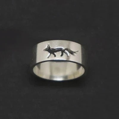 MKENDN Ring-Set mit Tierfußabdruck, Schlangenpaar, für Damen und Herren, Wolf, Fuchs, Geweih, Vogel, silberfarbener Ring, Geschenk für Taufe oder Ostern