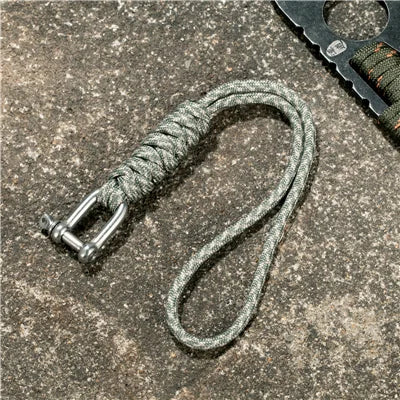 New Design Paracord Keychain stainless steel U-shaped Buckle Hand-woven keychain Wrist Anti-lost Rope Emergency Survival Tool