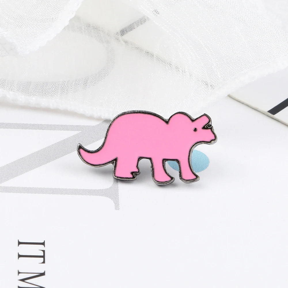 10 Style Cute Dinosaurs Enamel Pins Creative Animal Brooches Kids Backpack Decoration Jewelry Women Coat Lapel Pin Badges Gift