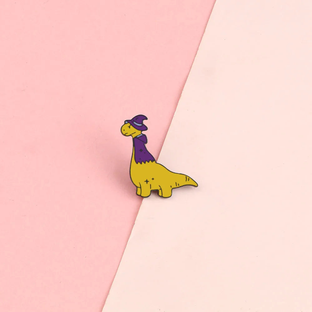 10 Style Cute Dinosaurs Enamel Pins Creative Animal Brooches Kids Backpack Decoration Jewelry Women Coat Lapel Pin Badges Gift