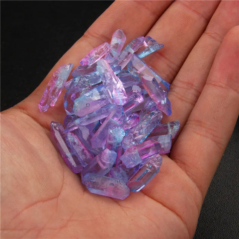 Natural Quartz Stick Beads Top Drilled Gradient Color Raw Loose Point Bead For Jewelry Making DIY Necklace Earrings Accessories