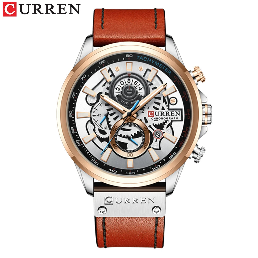 CURREN Fashion Male Watches Strap Sport Chronograph Wristwatch Creative Design Multifunctional Quartz Clock relogio masculino