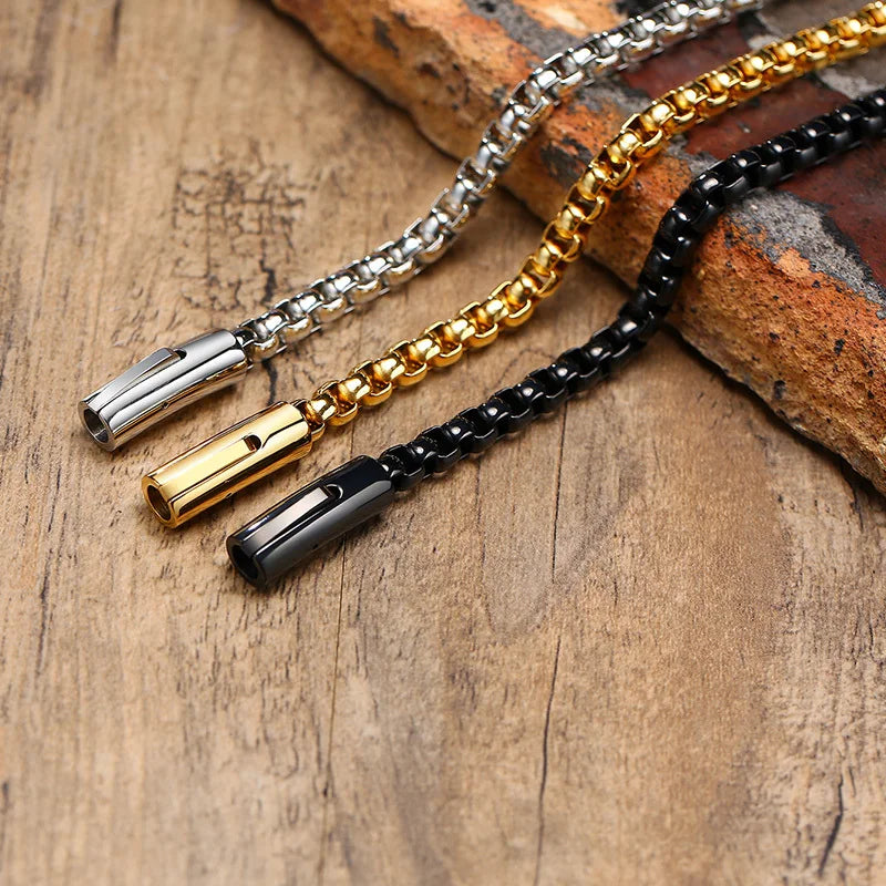 Vnox 6mm Box Chain Bracelets for Men, Basic Punk Stainless Steel Links Wristband, Casual Male Jewelry