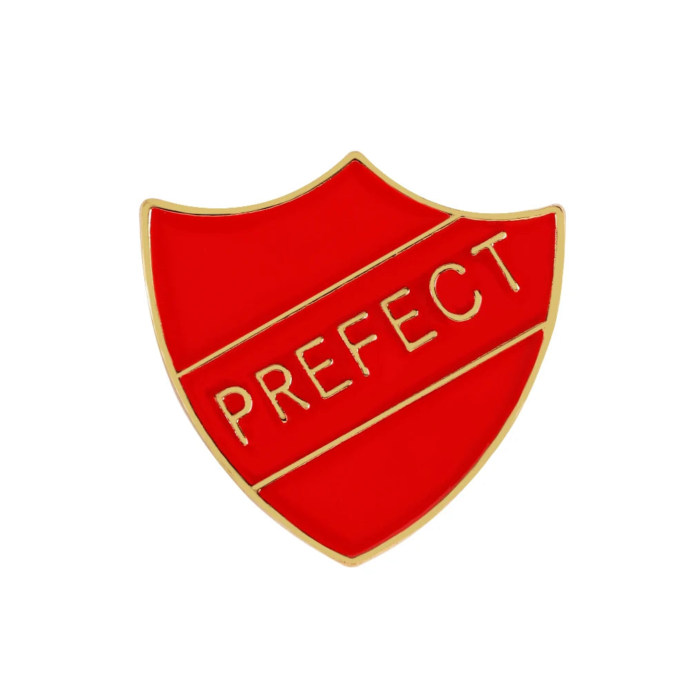 4 Colors Fashion Brooch Prefect Shield Badge Metal Enamel Pins Backpacks Accessories Bag Clothes Brooches Jewelry for Friends