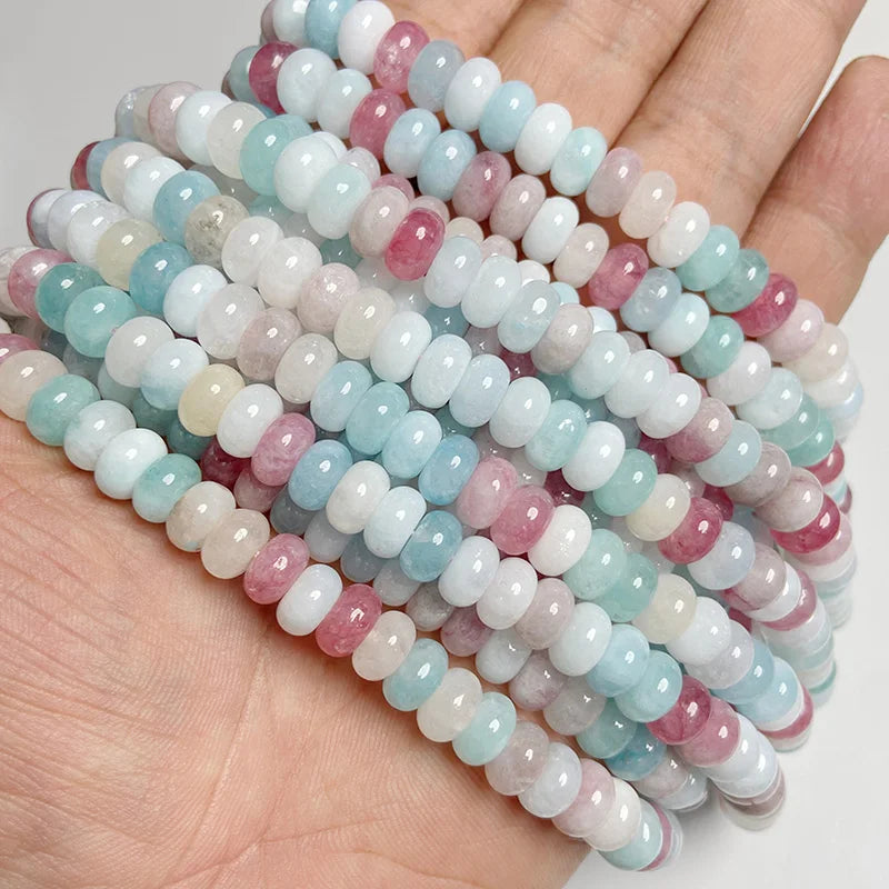5x8mm Natural Stone Bead Jades Jaspers Chalcedony Rondelle Spacer Loose DIY Beads For Jewelry Making Bracelet Necklace Earrings