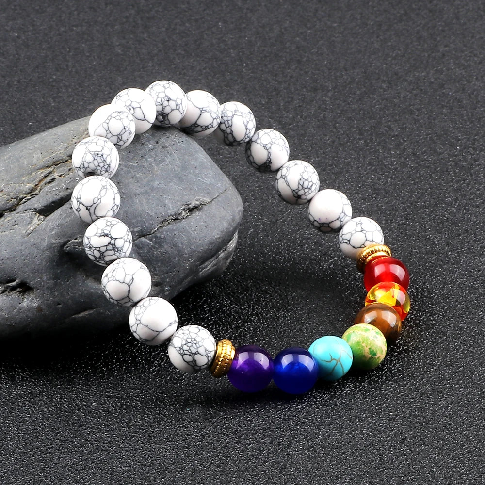 2Pcs Natural Stone 7 Chakra Healing Beaded Adjustable Braided Bracelets Men 8mm Lava Stretch Bracelet Women Reiki Buddha Jewelry
