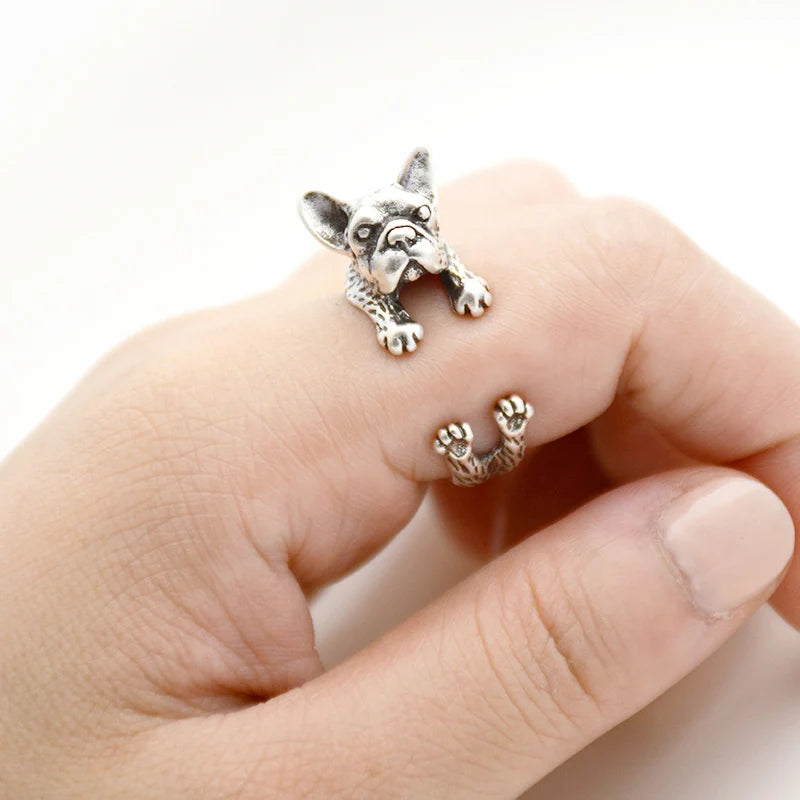 Retro Boho Pug&Boxer&Dachshund Dog Ring Men Punk Bulldog Anel Masculino Couple Rings For Women Jewelry Gifts For Pet Lovers Gift