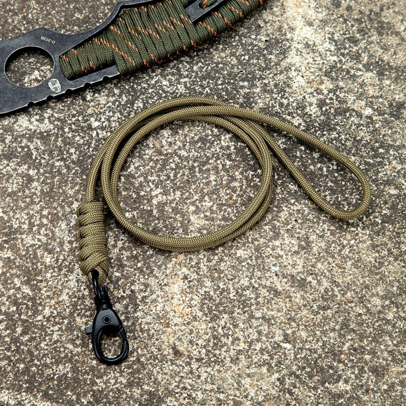 Outdoor Rock Climbing Paracord ID Lanyard Snake Knot Carabiner For EDC USB Holder Pass Card Name Badge Holder Neck Layard Gift