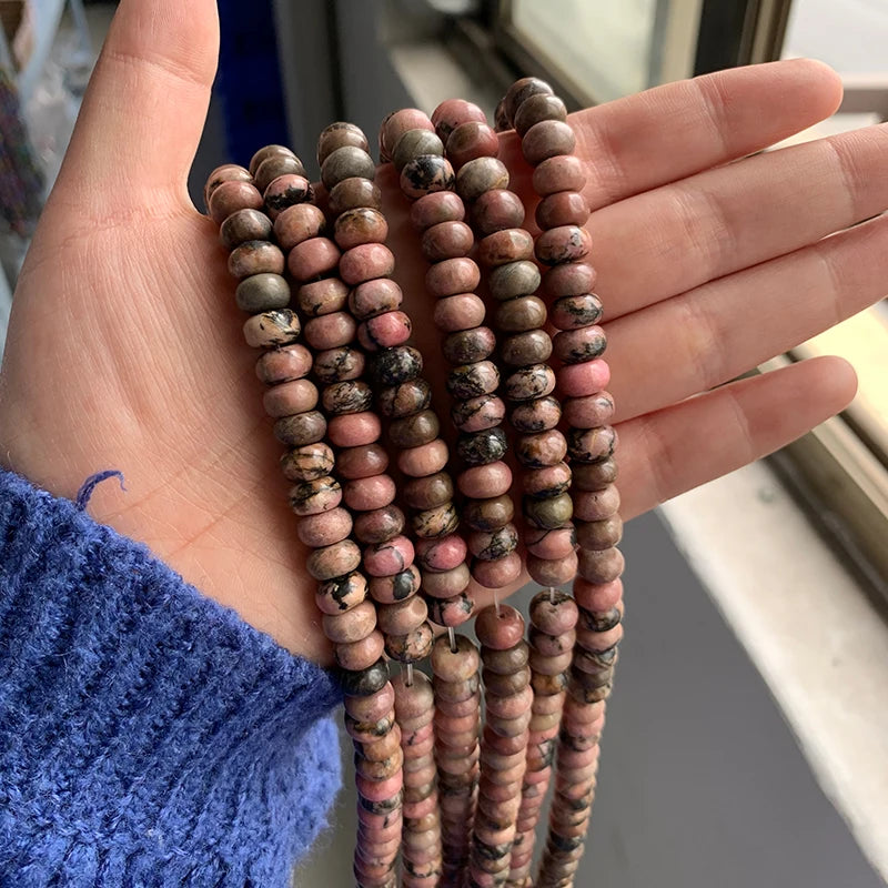 4X6MM/5X8MM Natural Stone Abacus Beads Rondelle Shape Lapis  Jaspers Jades Amazonite Bead For Jewelry Making Bracelet DIY 15.5"