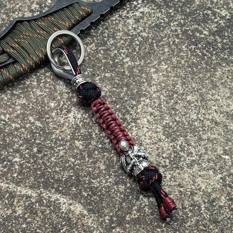 MKENDN Ancient Greek Knights of the Round Table Paracord Keychain Lanyard Self-Defense Emergency Survival Backpack Knife Pendant - Madeinsea©