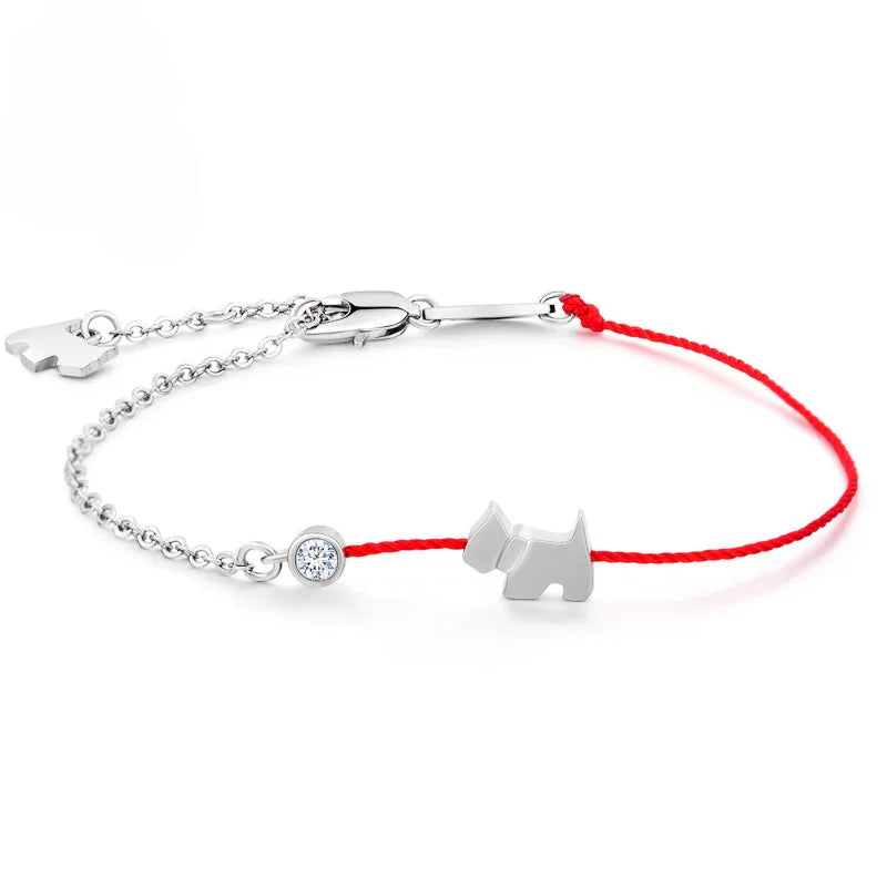 Buyee 925 Sterling Silber Hundearmbänder Süßes Schwein Rote Schnur Süße Einfache Armbänder Für Frau Mädchen Edler Schmuck Armbänder Kette