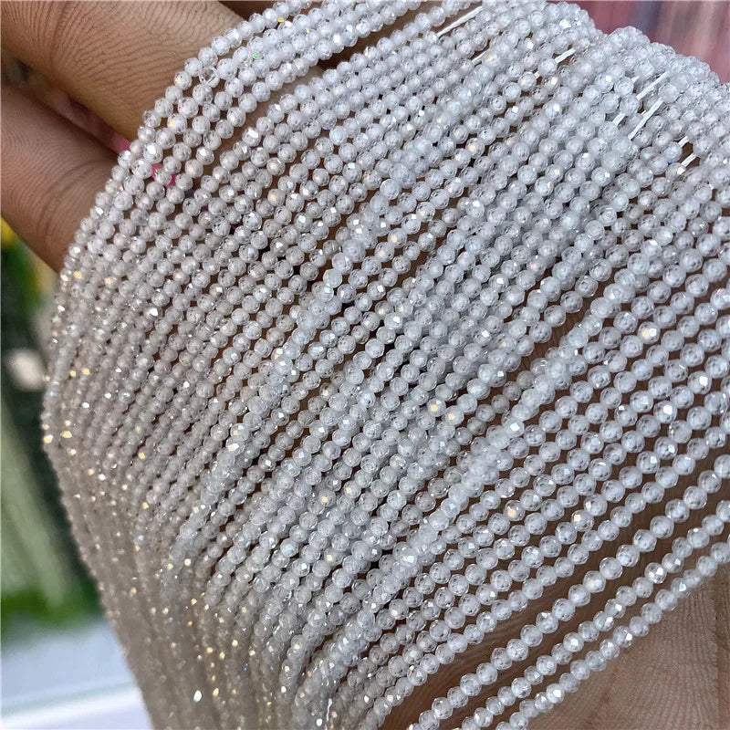 2 3mm Natural Labradorite Quartz Moonstone Crystal Stone Beads Round Faceted Loose Beads For Jewelry Making DIY Bracelet 15.5"