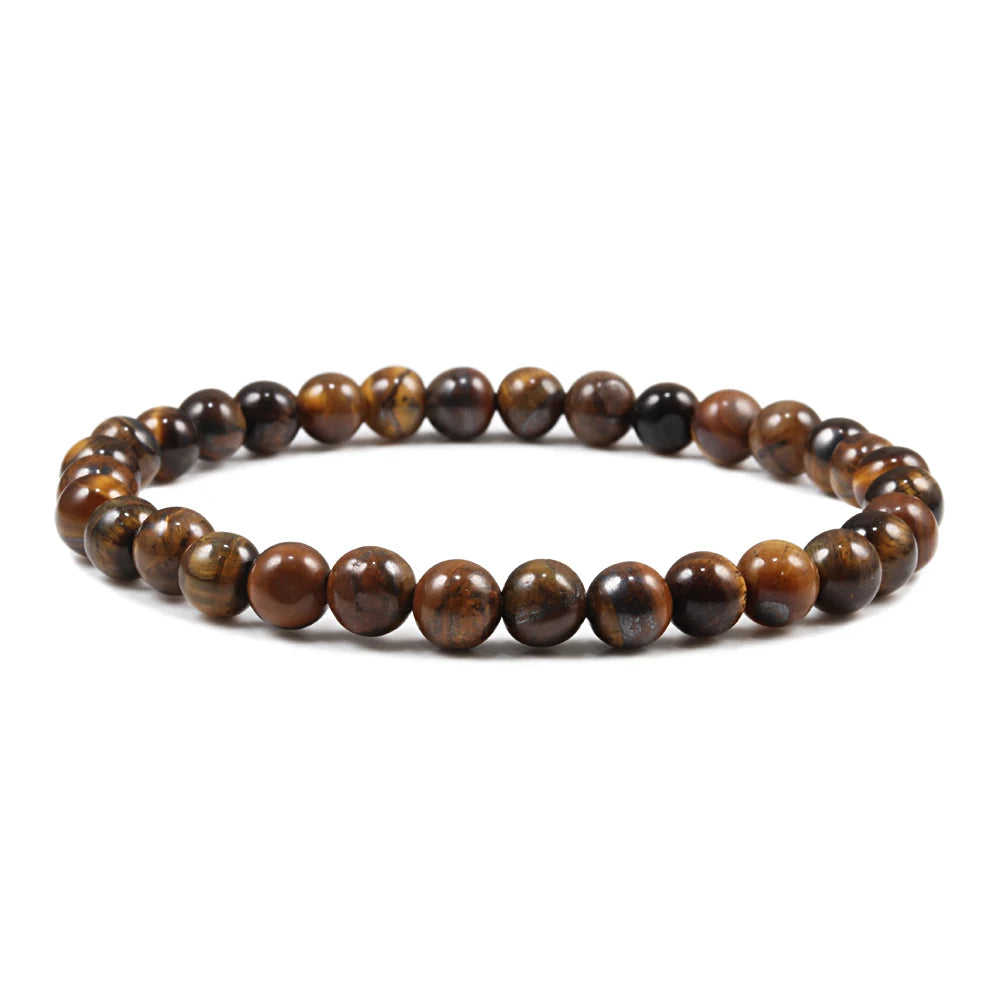 Natural Stone 6/8/10mm Beads Tiger Eye Bracelet Classic Men Women Buddha Black Lava Bracelets Minimalist Yoga Meditation Jewelry - Madeinsea©
