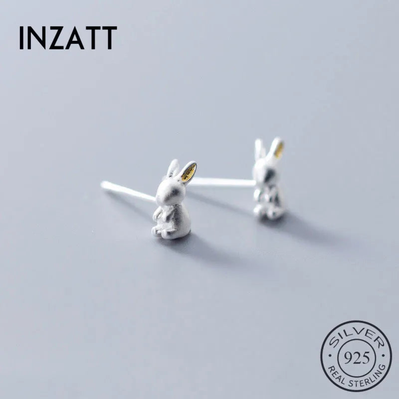 SOFTPIG Real 925 Sterling Silver Cute Rabbit Stud Earrings For Fashion Women Party Tiny Fine Jewelry 2019 Accessories Gift