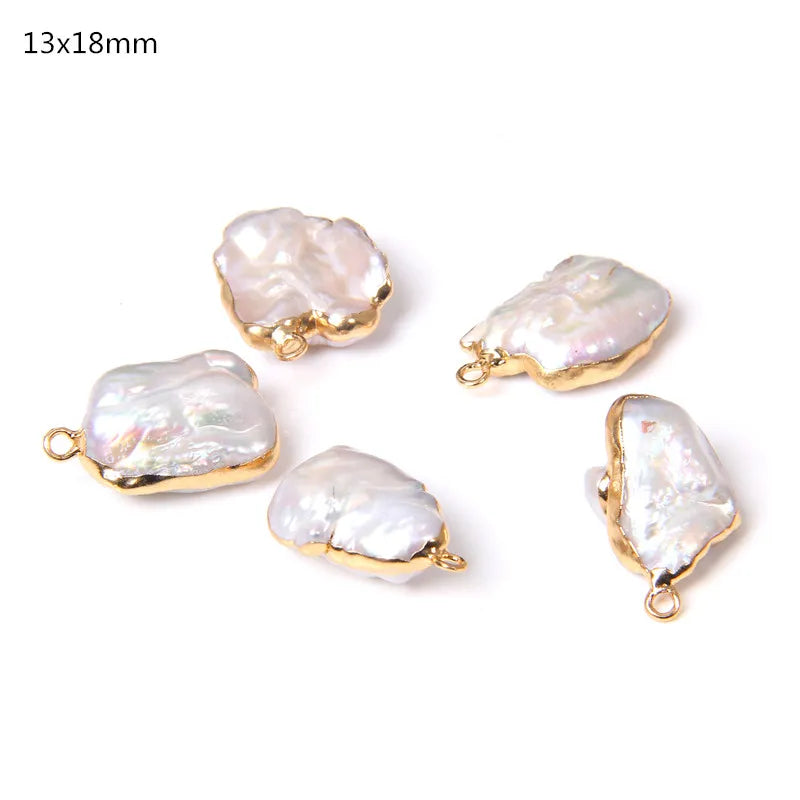 Hot Sale Irregular Shape Natural Pearls Pendant Freshwater Pearl Charms For Fine Jewelry Making Bracelet  DIY Necklaces 2pcs/lot