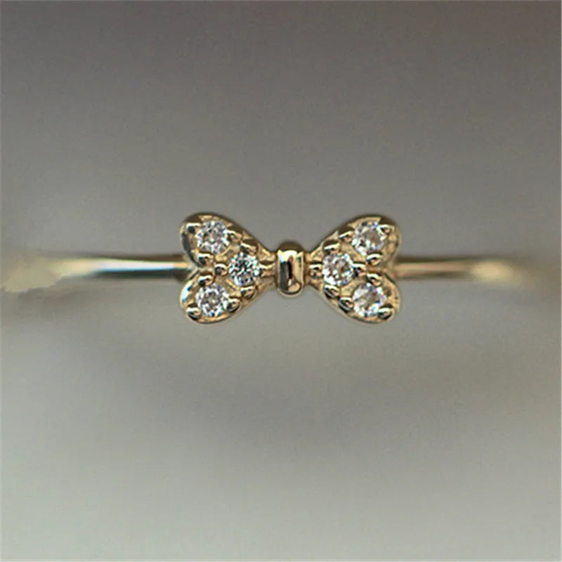 925 Sterling Silber 14K vergoldeter Ring Japanischer exquisiter Mikro-Inlay-Zirkon-Schleifenring für Damen Partyschmuck