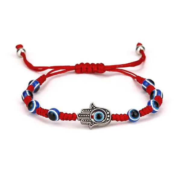 Bracelet porte-bonheur œil bleu, breloque œil protecteur, fil rouge, bracelet d'amitié pour couple, femme et homme, bijou fait main, cadeau porte-bonheur