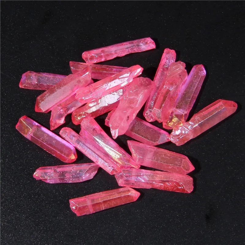 10/20/30pcs Purple Natural Quartz Crystal Point Beads Top Drilled Graduated Stick Point Loose Bead for DIY Jewelry Making Supply