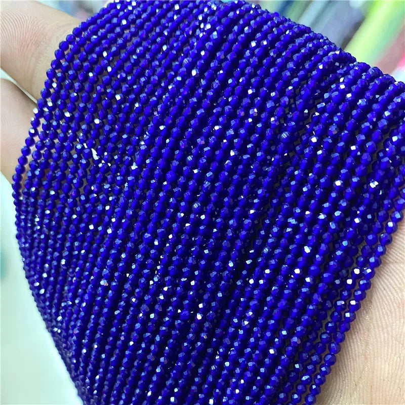 2025 New 2mm 3mm Natural Stone Beads Blue Quartzs Crystal Turquois Aquamarines Beads For Beadwork DIY Bracelet Accessories 38CM