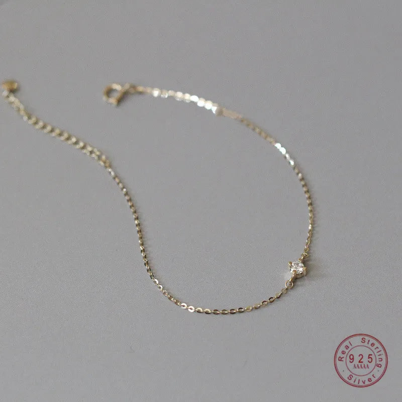 925 Sterling Silber Exquisite Kristall 14k Vergoldung Armband Frauen Klassische Temperament Party Schmuck Freundin Geschenk