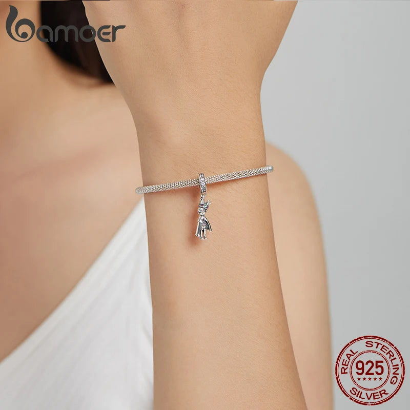 Bamoer 925 Sterling Silber Prinz des Meeres Anhänger Charms für Original Armband oder Halskette 925 Silber perlen Bijoux diy