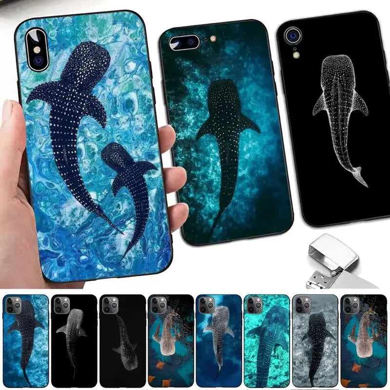 Ocean Whale Shark Phone Case for iphone 13 8 7 6 6S Plus X 5S SE 2020 XR 11 12 pro XS MAX