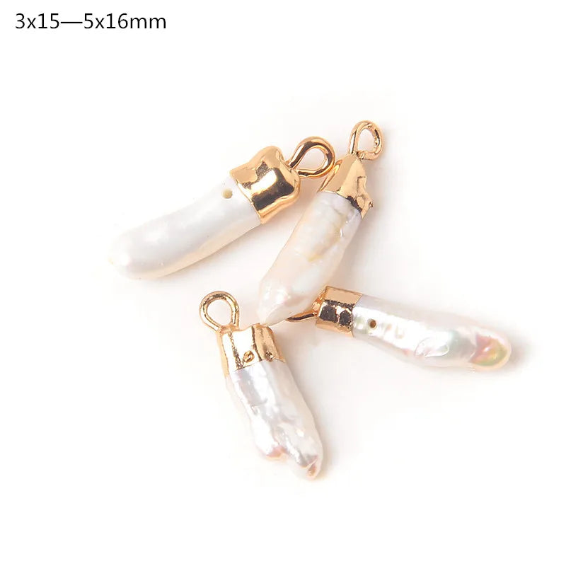 Hot Sale Irregular Shape Natural Pearls Pendant Freshwater Pearl Charms For Fine Jewelry Making Bracelet  DIY Necklaces 2pcs/lot