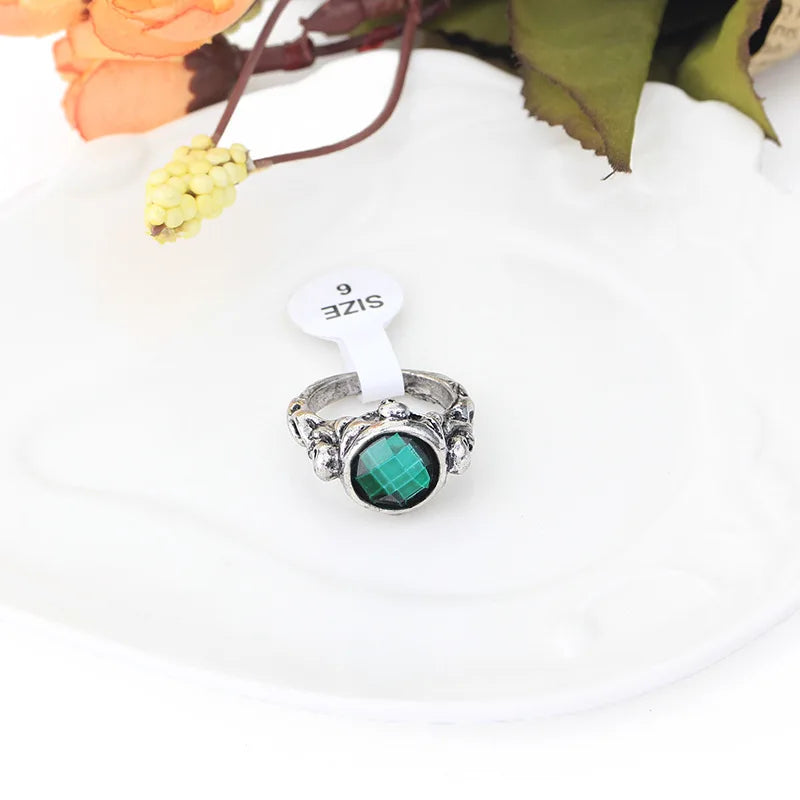 Captain Jack Grüner Kristallstein Vintage Piraten Ring