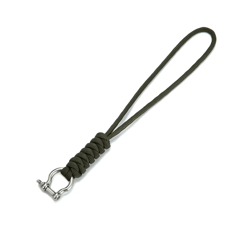 Outdoor Style Paracord Keychain Lanyard D Bow Buckle High Strength Parachute Cord Self-defense Emergency Survival Tool Key Ring