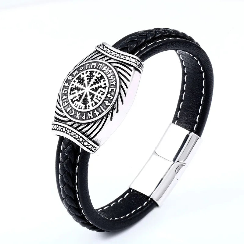 Beier 316L Stainless Steel Nordic Viking Stacked Triangle Bangle Novos Symbol High Quality Jewelry LLBC-L052L