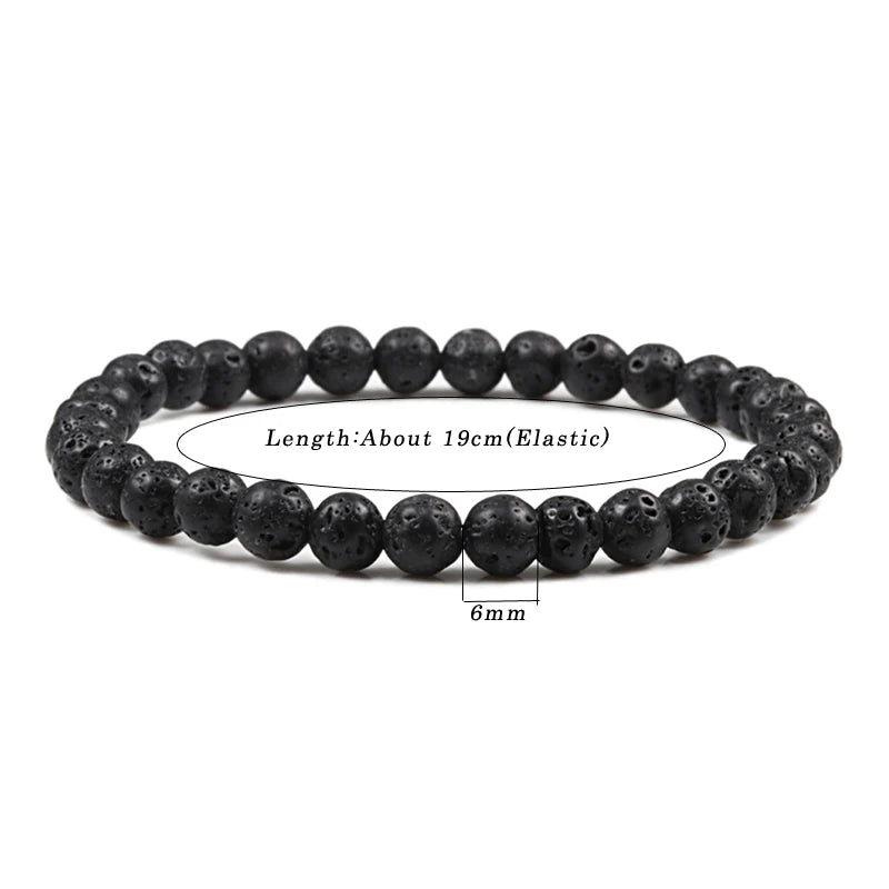 Hot Sale 2pcs/Set Couples Beaded Bracelets Tiger Eye Black Lava Natural Stone Beaded Bracelets Malachite Energy Elastic Jewelry