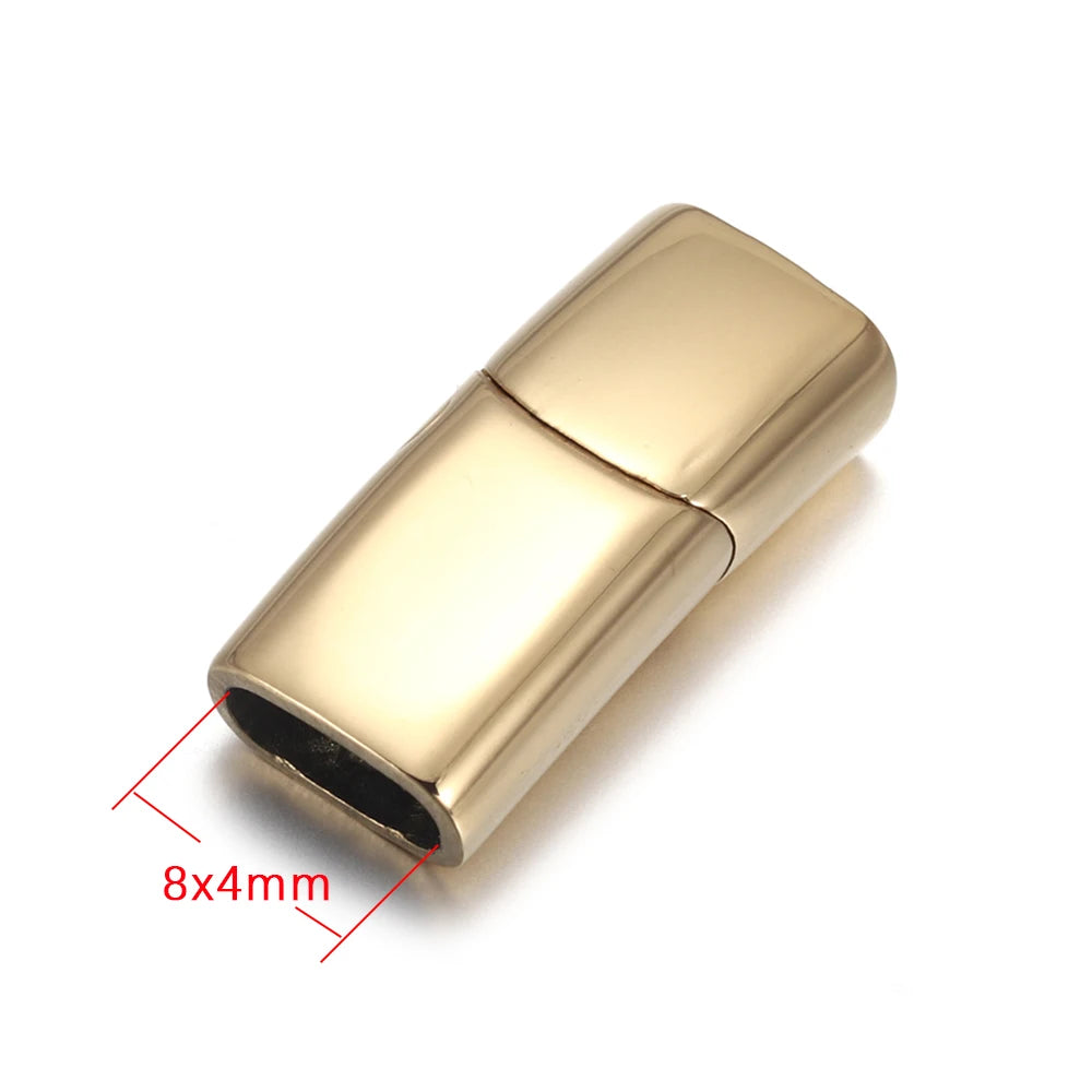 Stainless Steel Magnetic Clasp 12*6mm Hole Bracelet Magnet Clasp DIY Accessories Leather Jewelry Making Finding Supplies