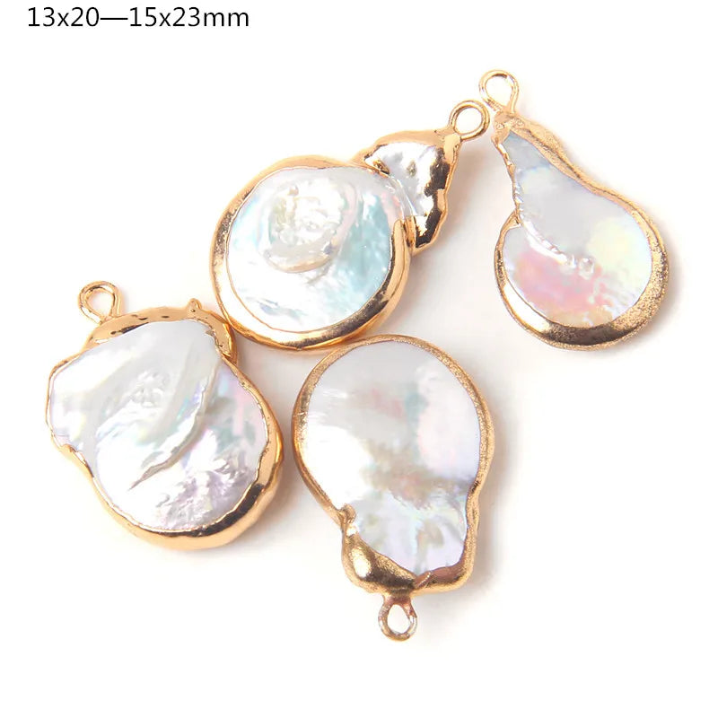 Hot Sale Irregular Shape Natural Pearls Pendant Freshwater Pearl Charms For Fine Jewelry Making Bracelet  DIY Necklaces 2pcs/lot
