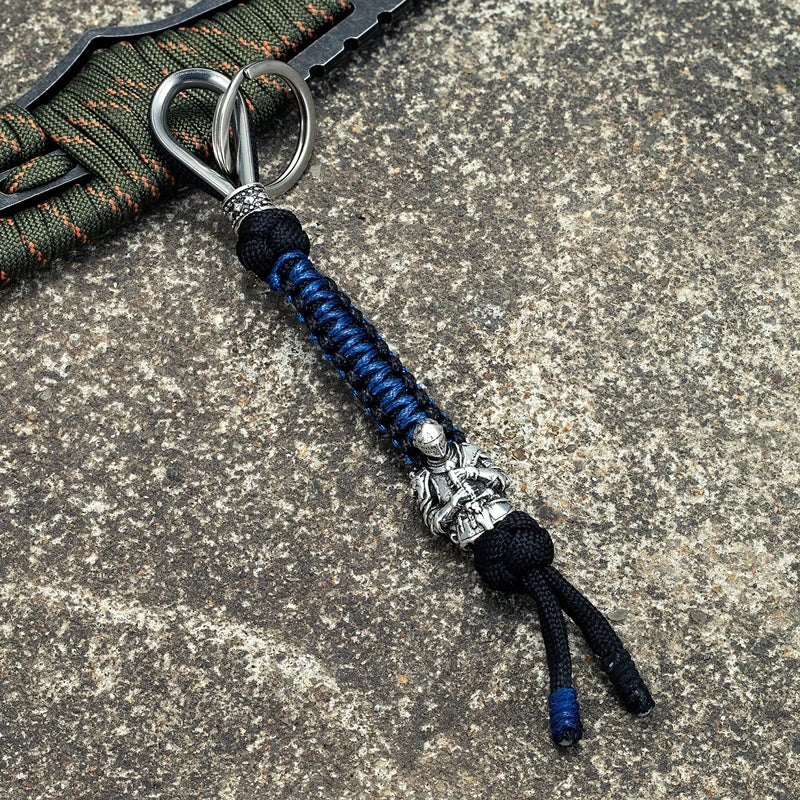 MKENDN Ancient Greek Knights of the Round Table Paracord Keychain Lanyard Self-Defense Emergency Survival Backpack Knife Pendant - Madeinsea©