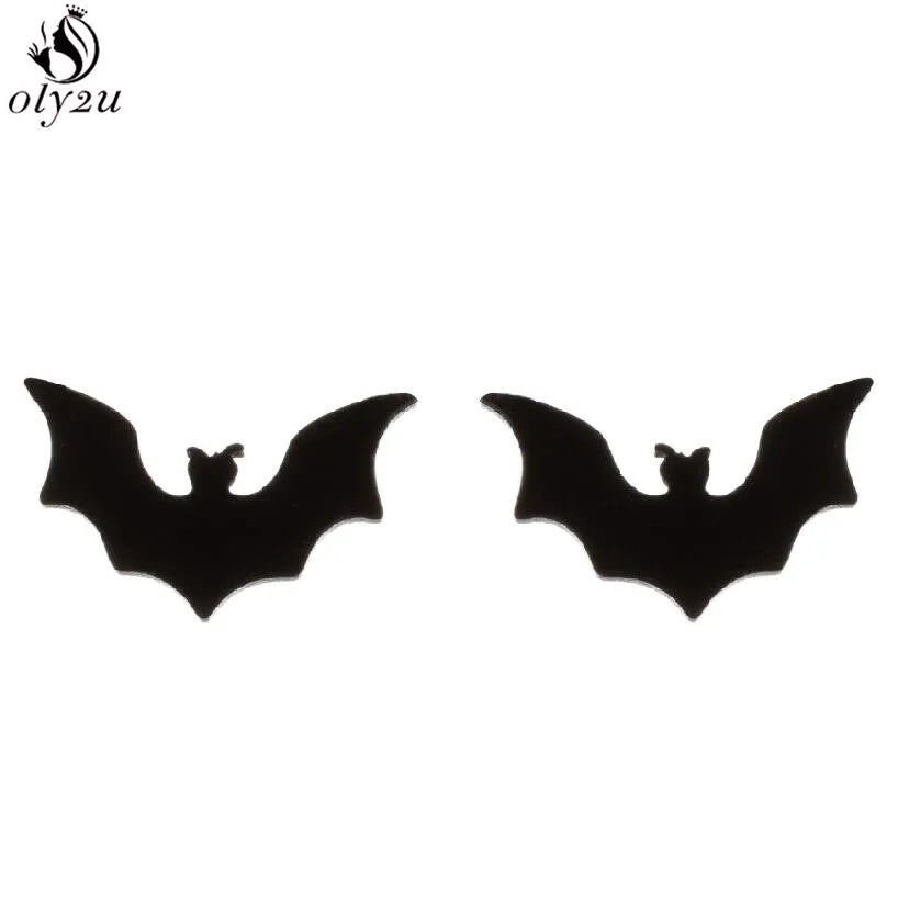 Korean Cute Stainless Steel Animal Earrings for Women Small Bat Octopus Fish Penguin Stud Earrings Trendy Jewelry Friends Gifts