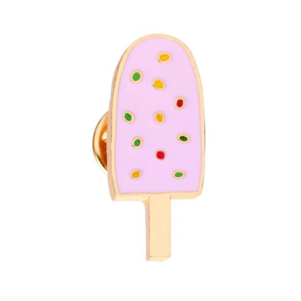 Sweet Cartoon Enamel Pins Cute Ice Cream Lapel Brooches Bright Color Mental Badges Pin Jeans Backpack Brooch Jewelry For Women