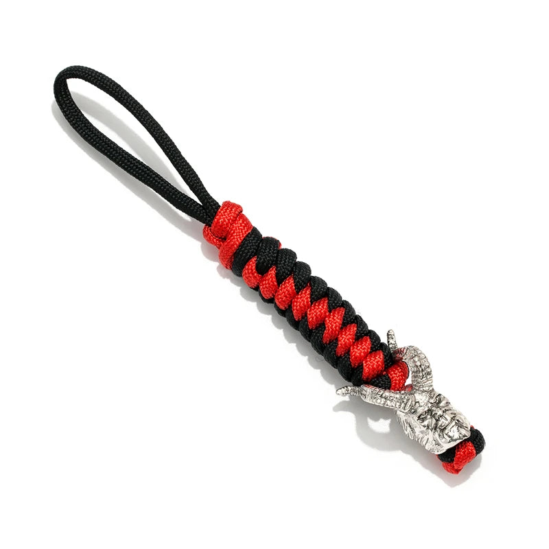 Vikings KeyChain For Car Hand Woven Survival Paracord Rope Ward off evil Key Rings For Men Gift Detachable Metal Punk Key Chains