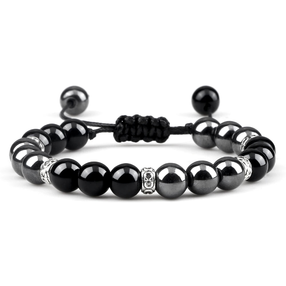 Classic Men Hematite Beads Bracelests 8mm Natural Tiger Eye Lava Stone Bracelets&Bangles Women Handmade Jewelry Friendship Gift