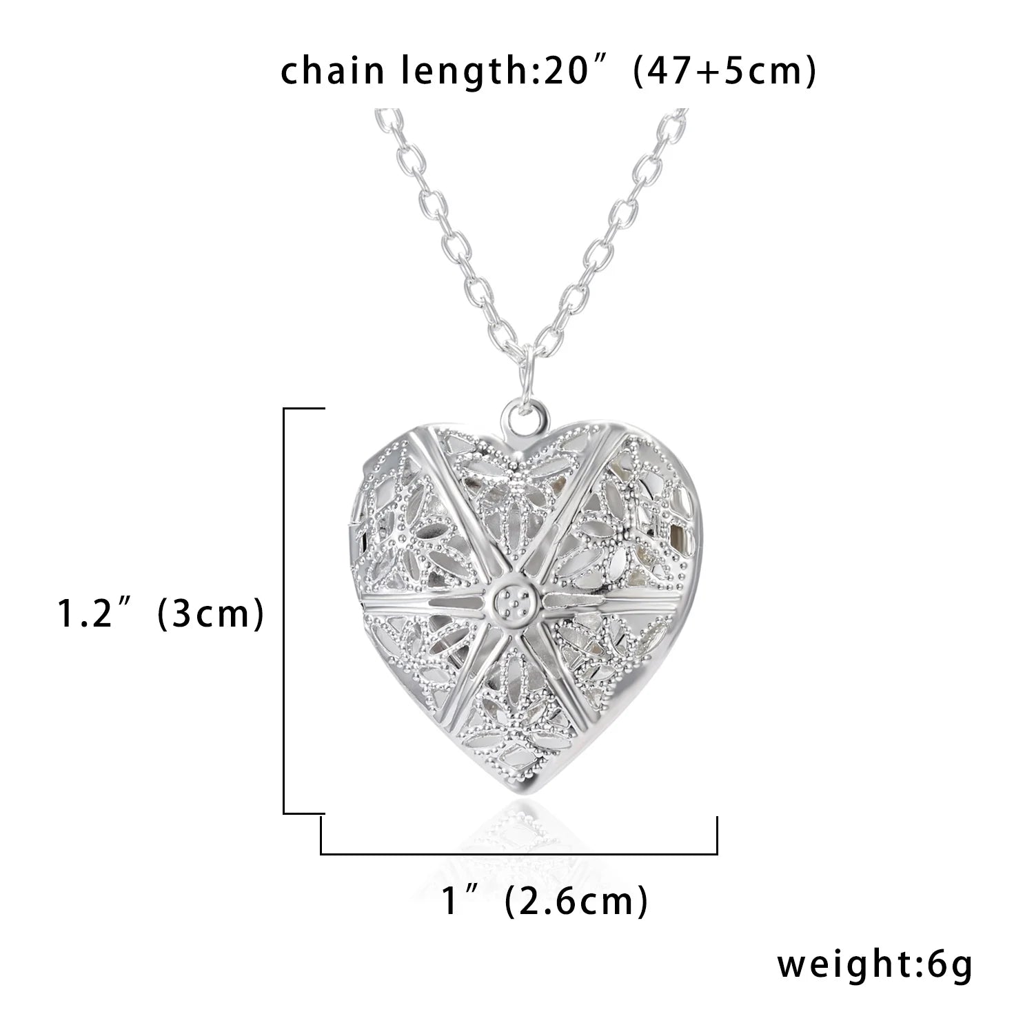 Unique Silver Color Photo Frame Pendant Necklace Carved Designs Heart-shaped Openable Locket Necklace Family Jewelry Gift