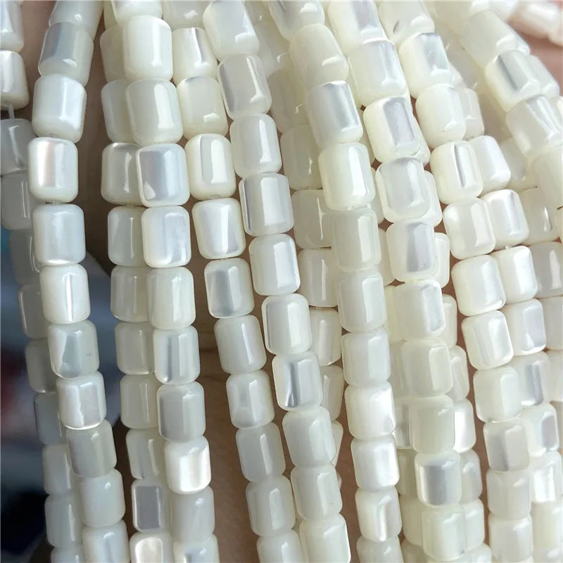 5x6mm Natural White Mother of Pearl Shell Beads Rondelle Barrel Shape Freshwater Shell Beads For Jewelry Making DIY Supply 15"