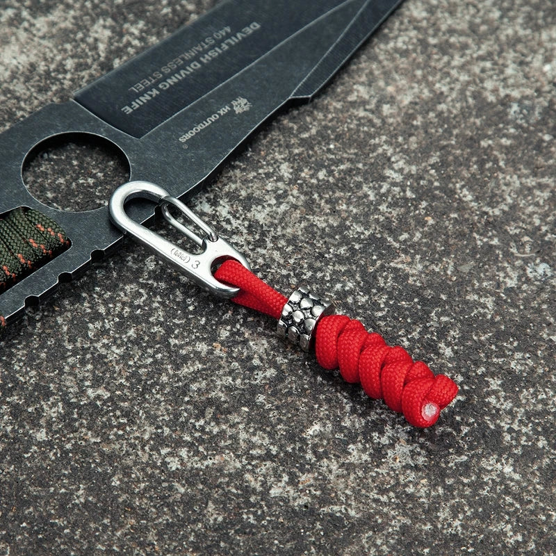 Paracord Keychain Outdoor Climbing Metal Buckle High Strength Parachute Cord Self-Defense Emergency Survival Backpack Key Ring