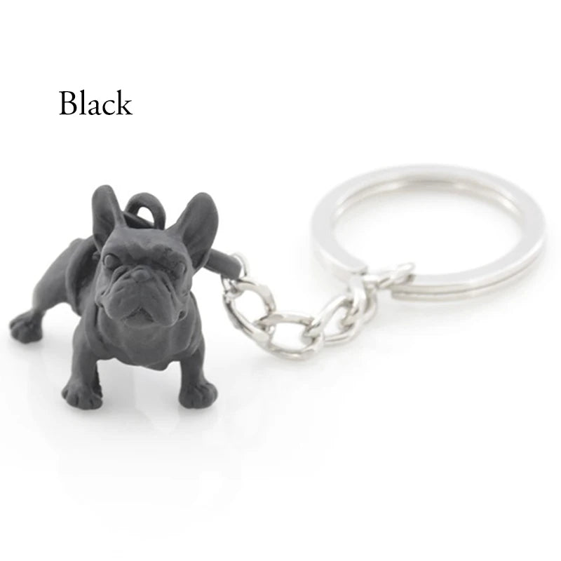 Vintage 3D French Bulldog&Pug Key Chains Cute Animals Keychains Keyring Pet Fashion Jewelry Boyfriend Girls Gift Accessories