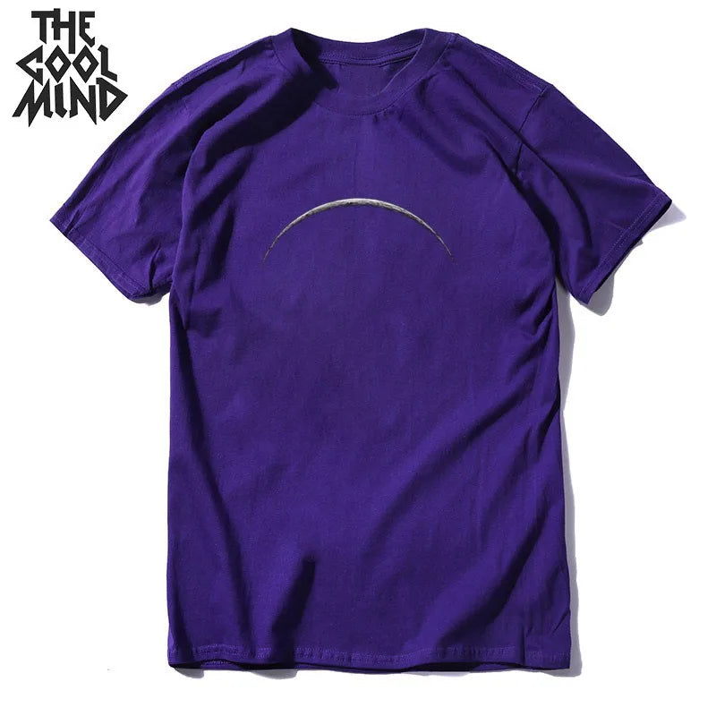 COOLMIND 100% Baumwolle Mond Druck Männer T-Shirt Casual Sommer Kurzarm Männer T-shirt Lose t-shirt Männlichen T-shirts Mo0154