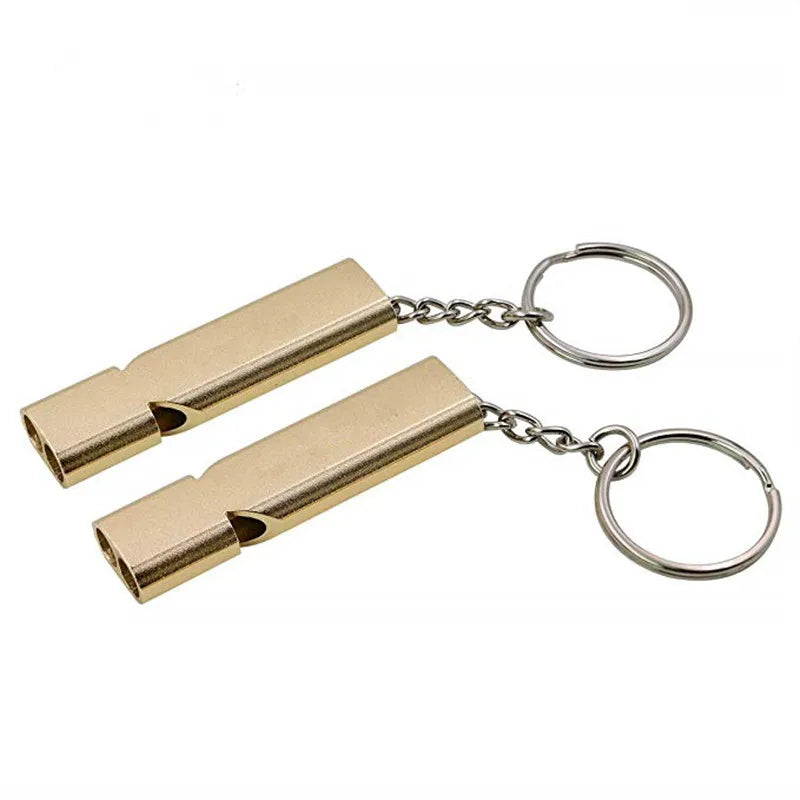 Mini Portable 120db Double Pipe High Decibel Outdoor Camping Hiking Survival Whistle Multi-Tools Emergency Whistle Keychain