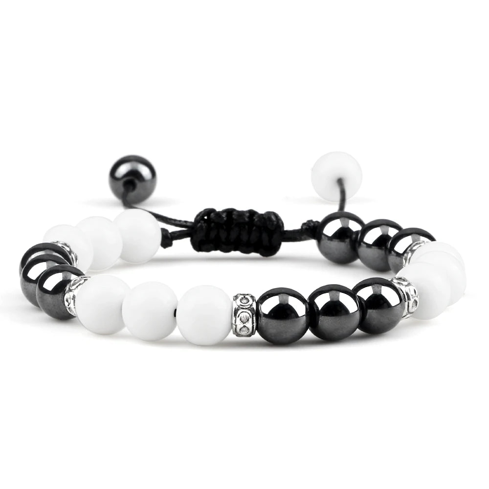 Classic Men Hematite Beads Bracelests 8mm Natural Tiger Eye Lava Stone Bracelets&Bangles Women Handmade Jewelry Friendship Gift