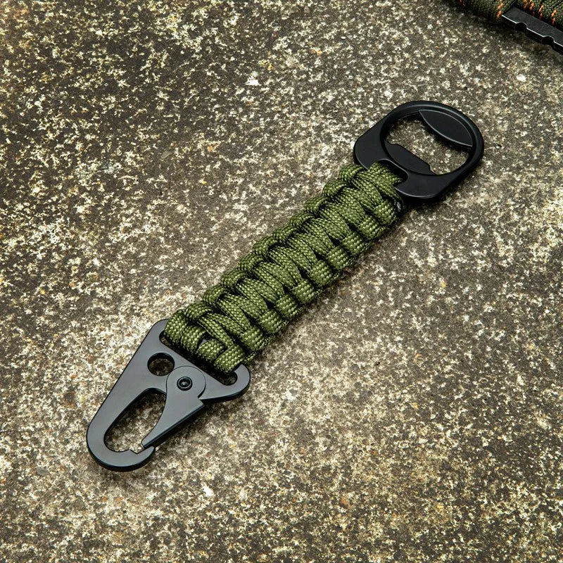MKENDN Outdoor Umbrella Rope Corkscrew Car Keychain Carabiner Keychain Tactical Survival Tool Eagle Beak Snap Clip For Backpack