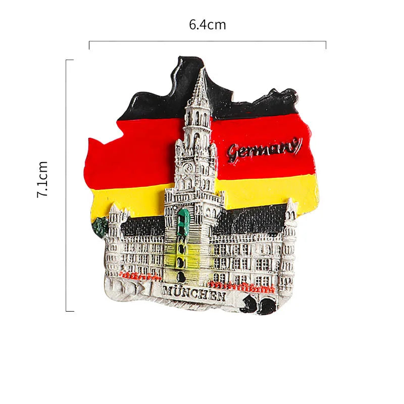 Aimants magnétiques pour réfrigérateur - Souvenirs touristiques du monde entier - France, Paris, Japon - Prague, Thaïlande, Allemagne, Italie