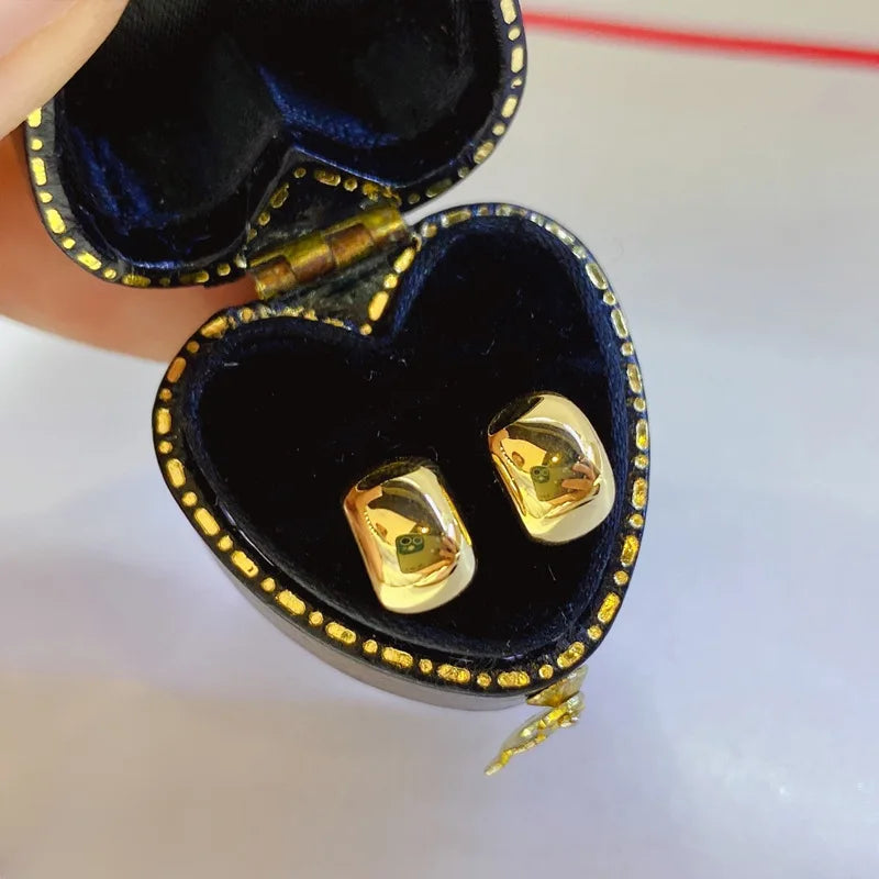 18K Gold Earring for Women Real Gold Jewelry Anillos De Bizuteria Anillos Mujer Gemstone Earrings Box  Engagement  Femme Earring